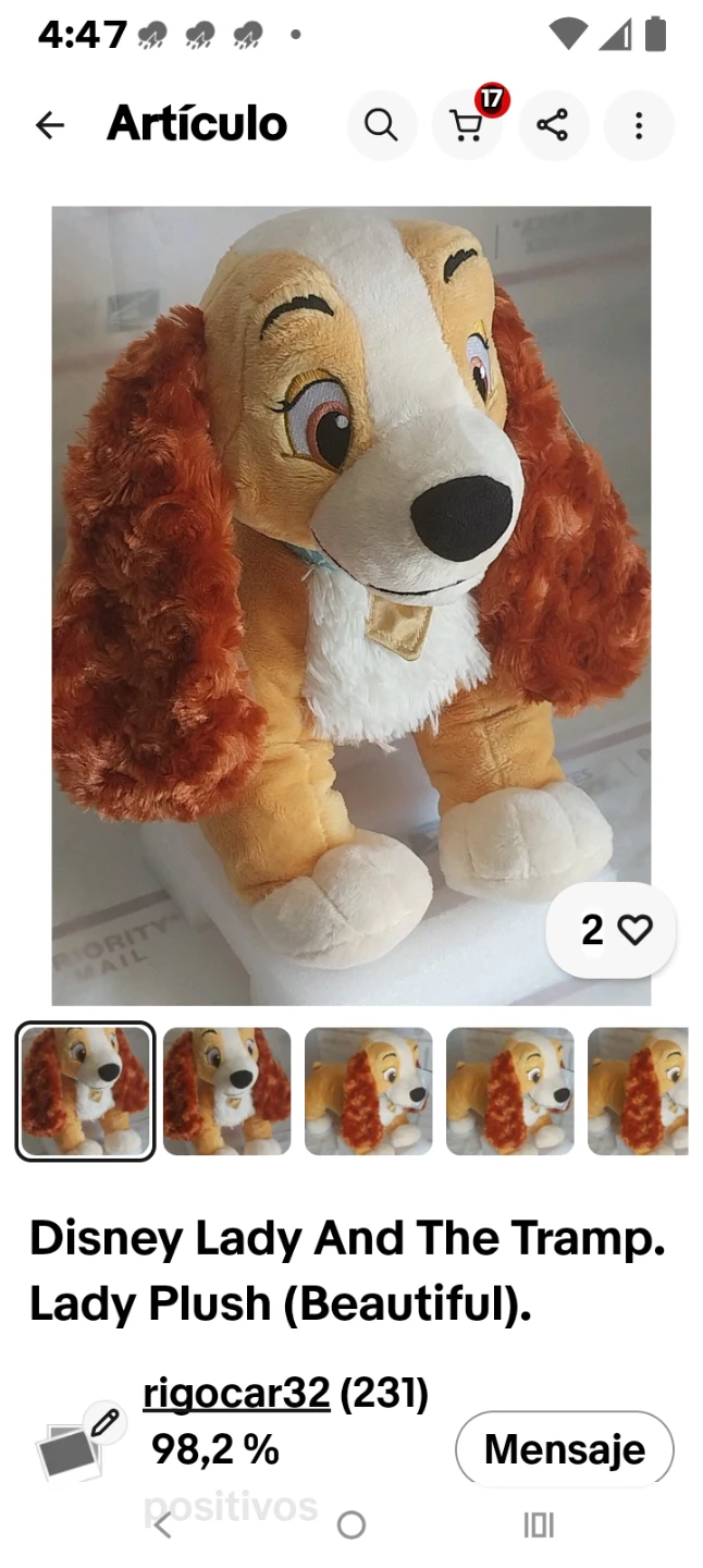 Disney Lady and the Tramp Lady Plush