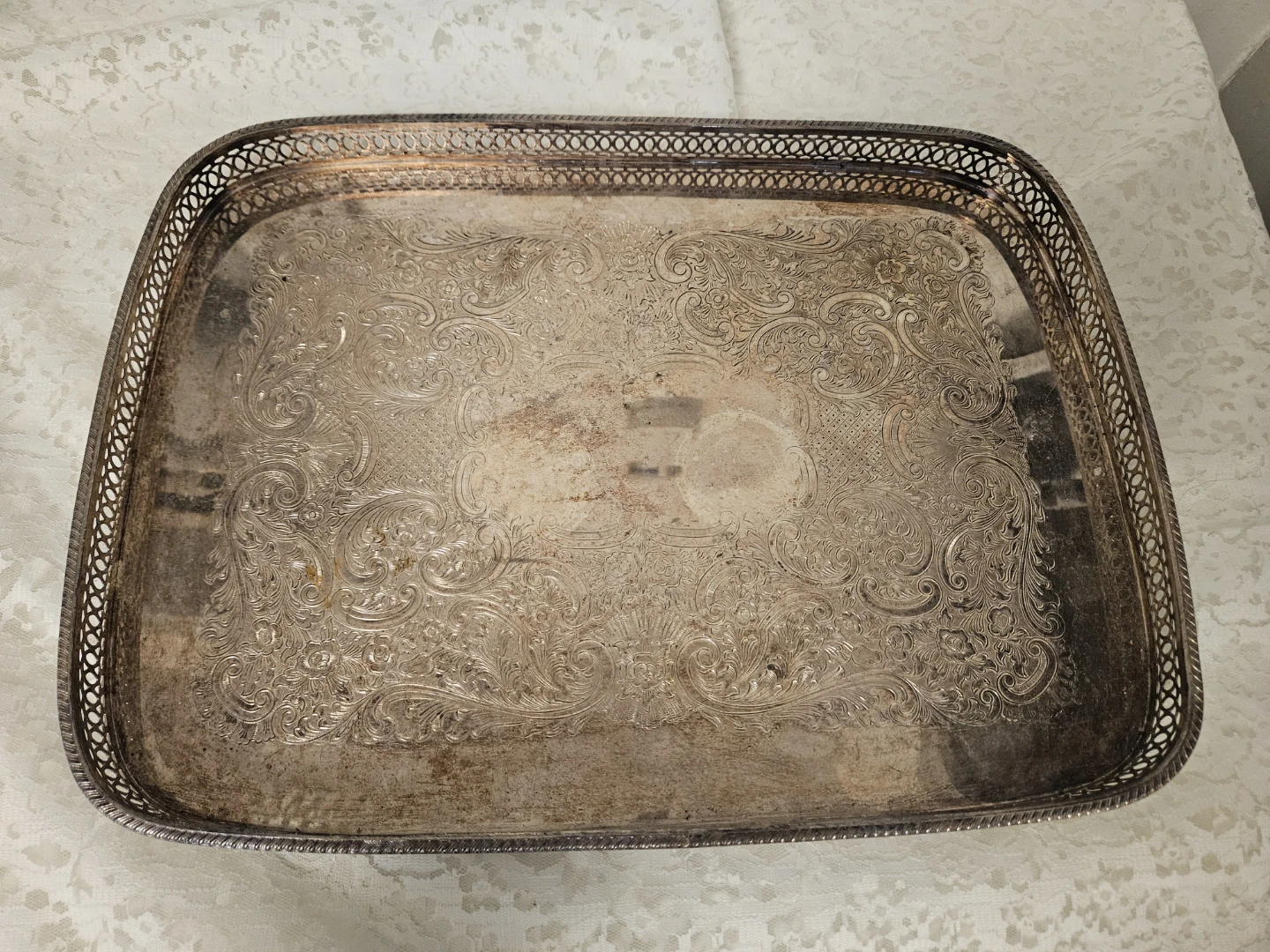 Old  silver plated  Apex serving  tray