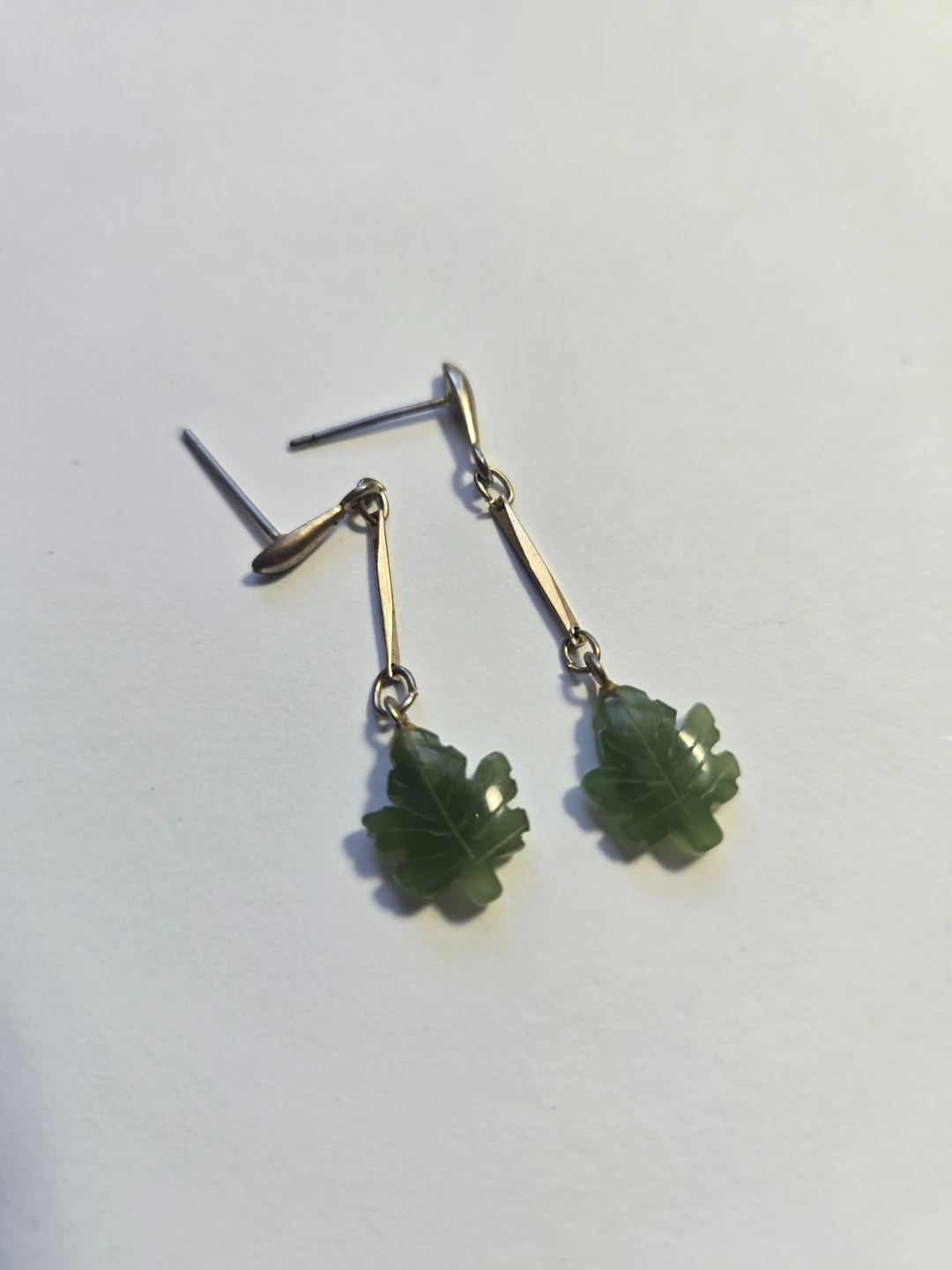 Green Maple Leaf Earrings - photo 4