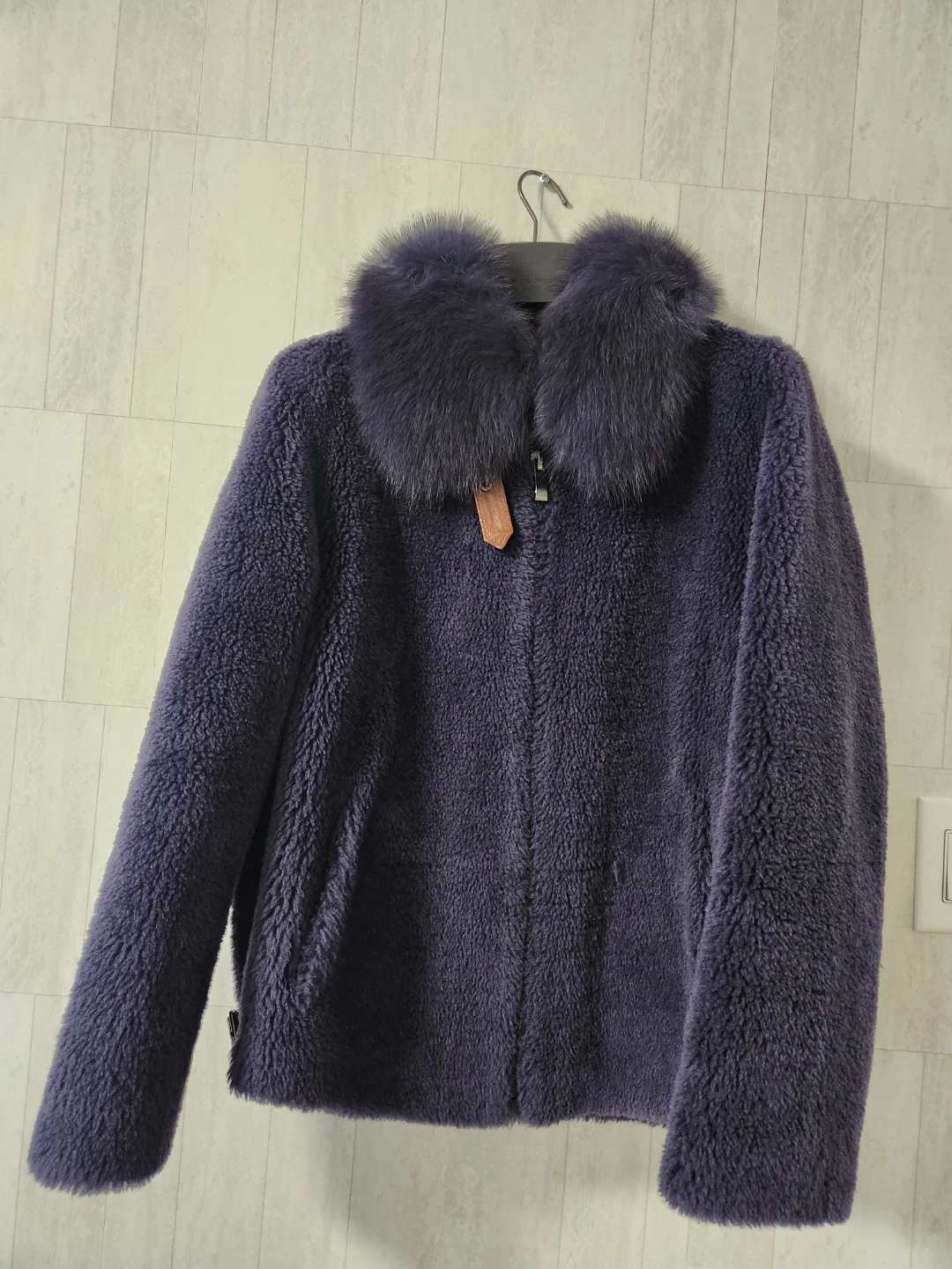 Purple Faux Fur Trimmed Jacket