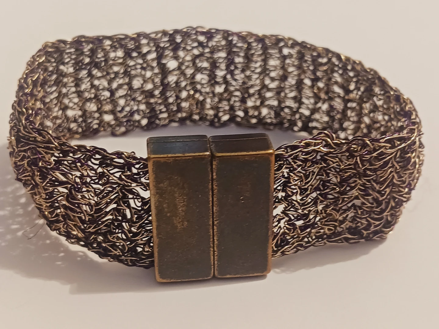 Vintage Silver Mesh Cuff Bracelet - photo 2
