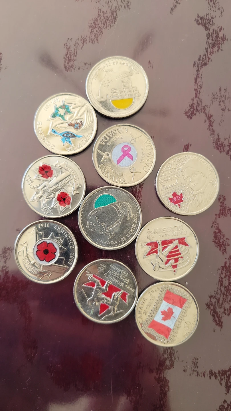 Collection of 10 Canadian Commemorative Quarters