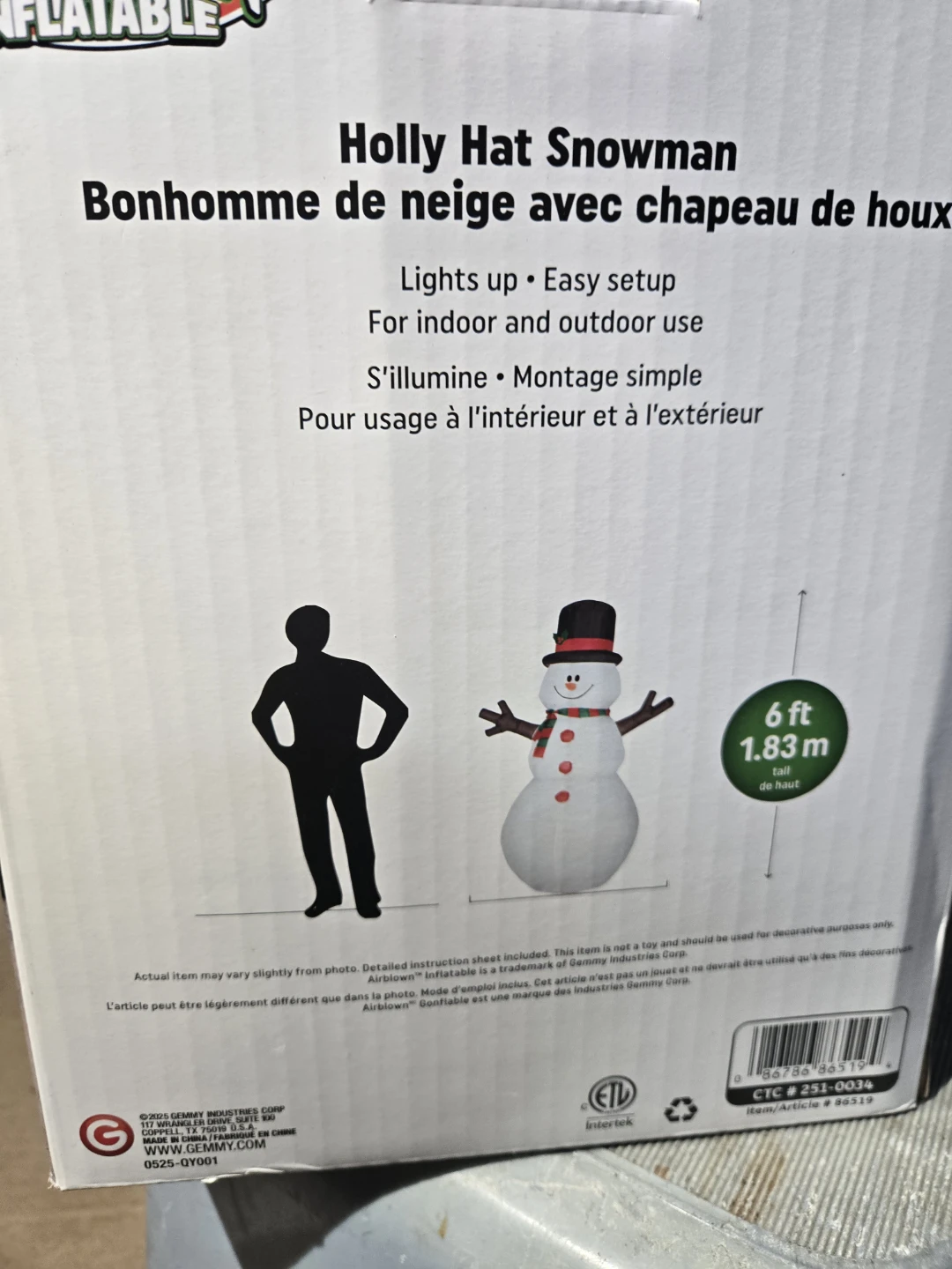 New 6 ft outdoor inflatable snowman - photo 4