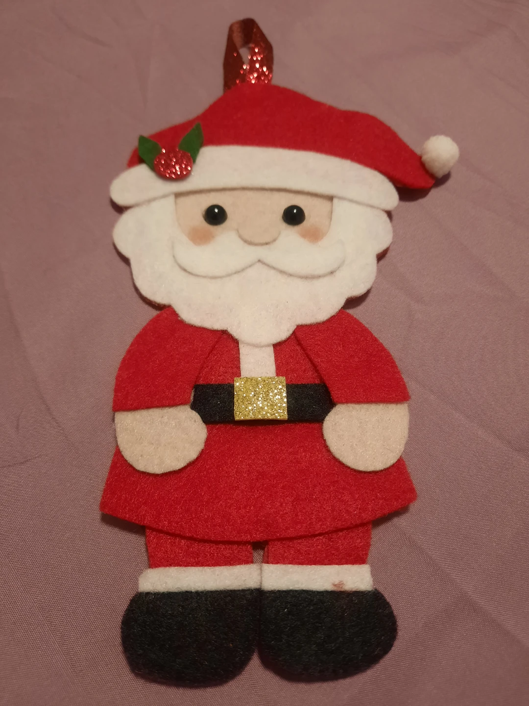 Handmade Felt Santa Ornaments