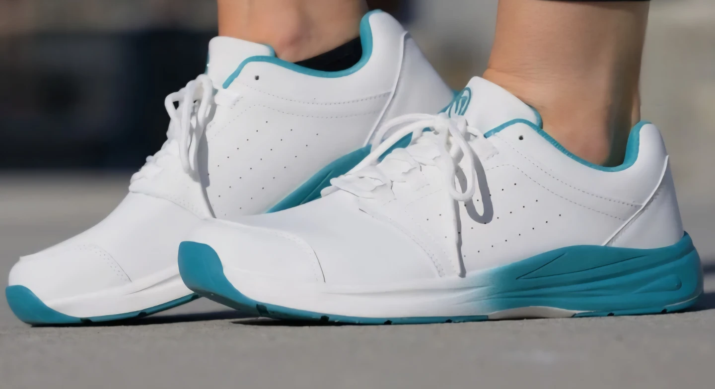 Comfort Wear White and Teal Sneakers - photo 2