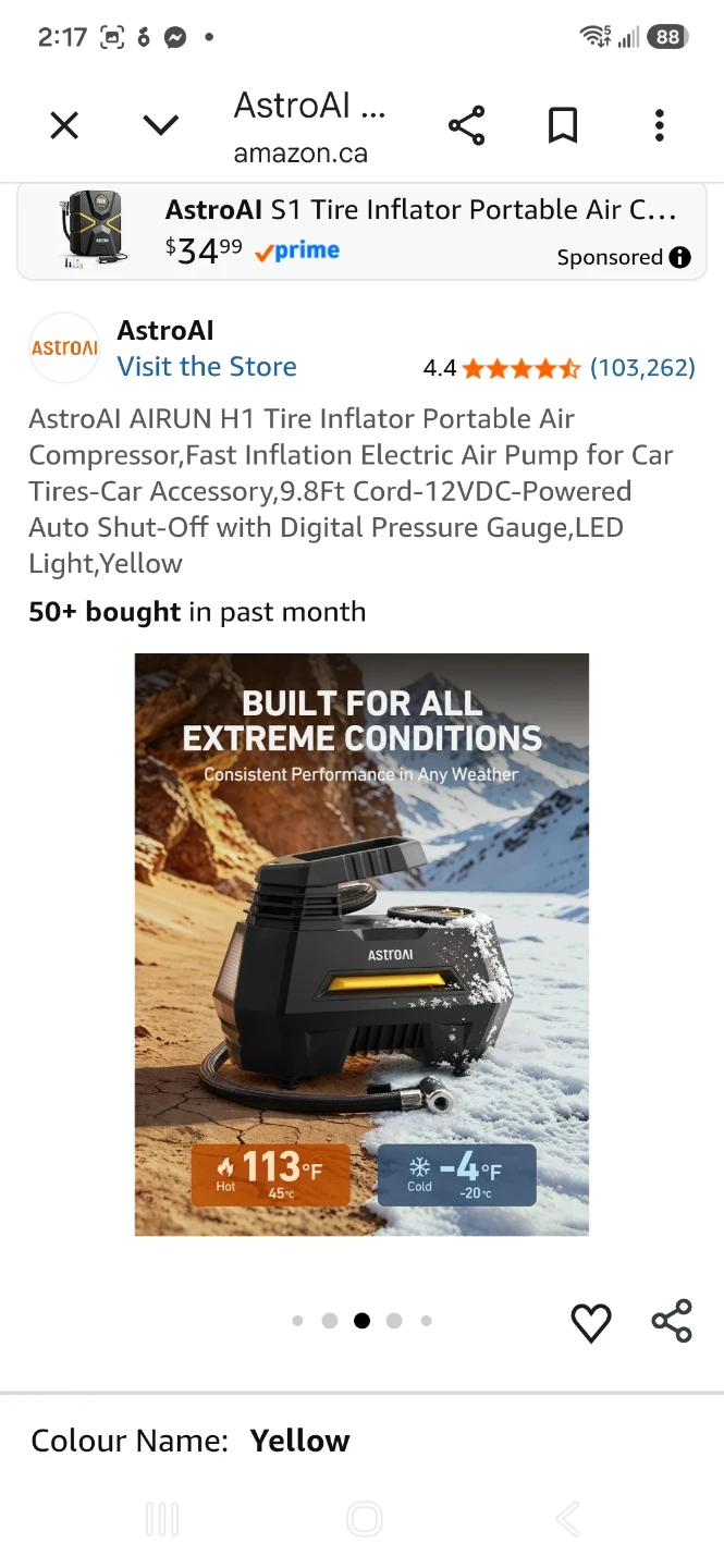 AstroAI AIRUN H1 Portable Tire Inflator - photo 5