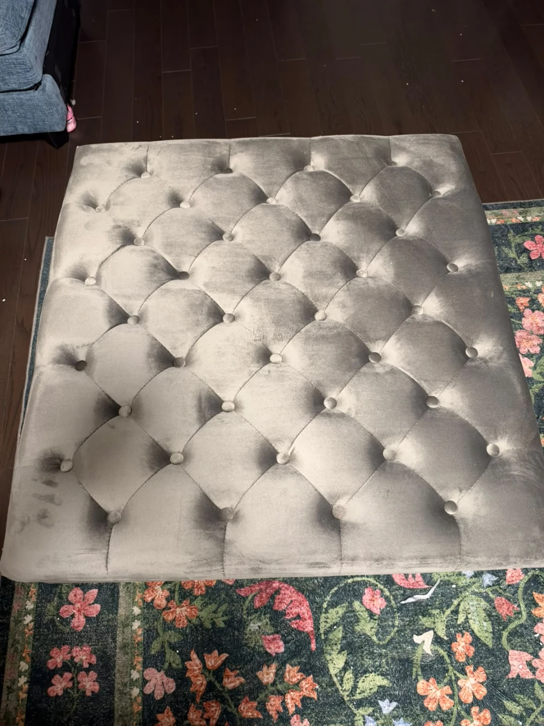 Tufted Velvet Ottoman