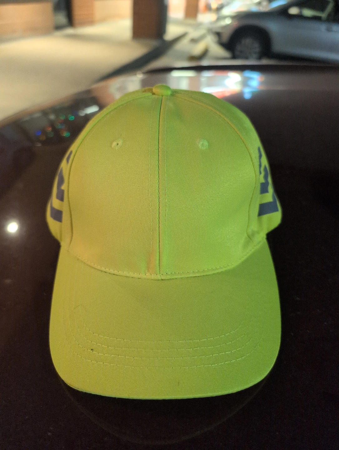 Neon Yellow Reflective Baseball Cap