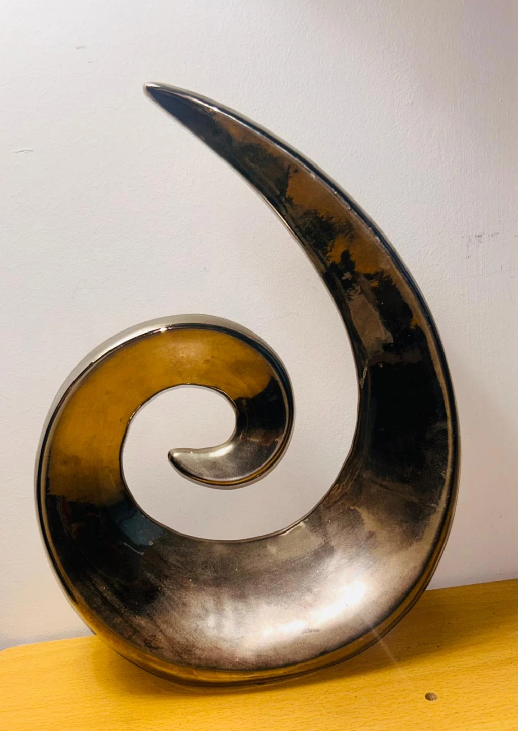 Modern Abstract Spiral Table Sculpture