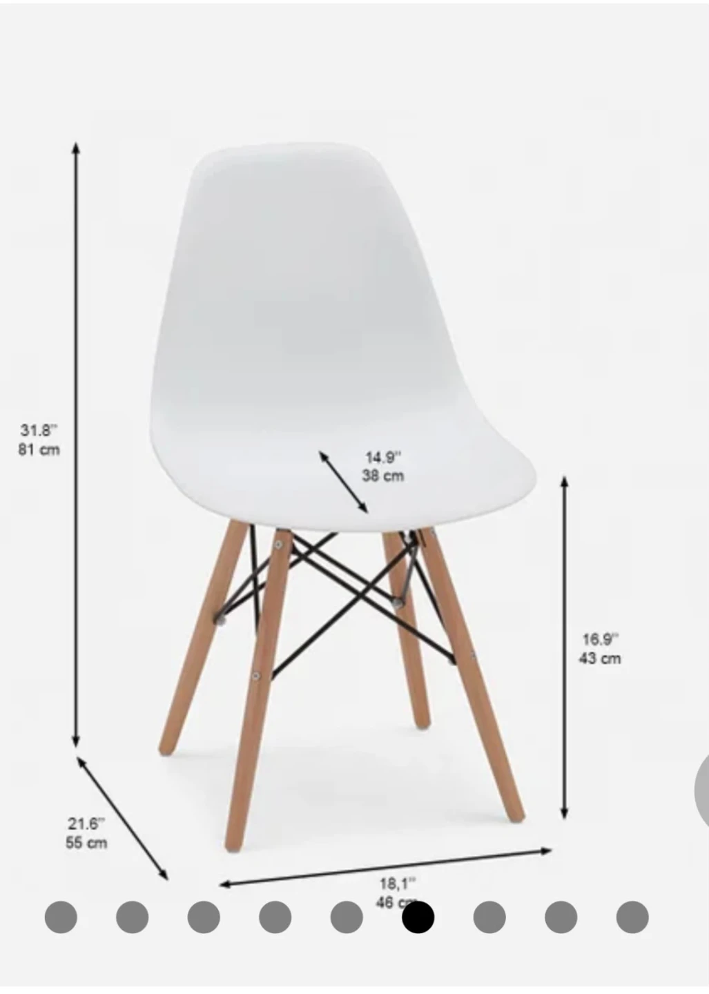 Eiffel Mid-Century Modern Chairs - White - photo 4