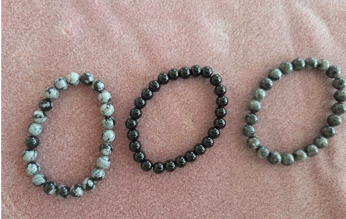 Set of 3 Men's Stone Bead Bracelets