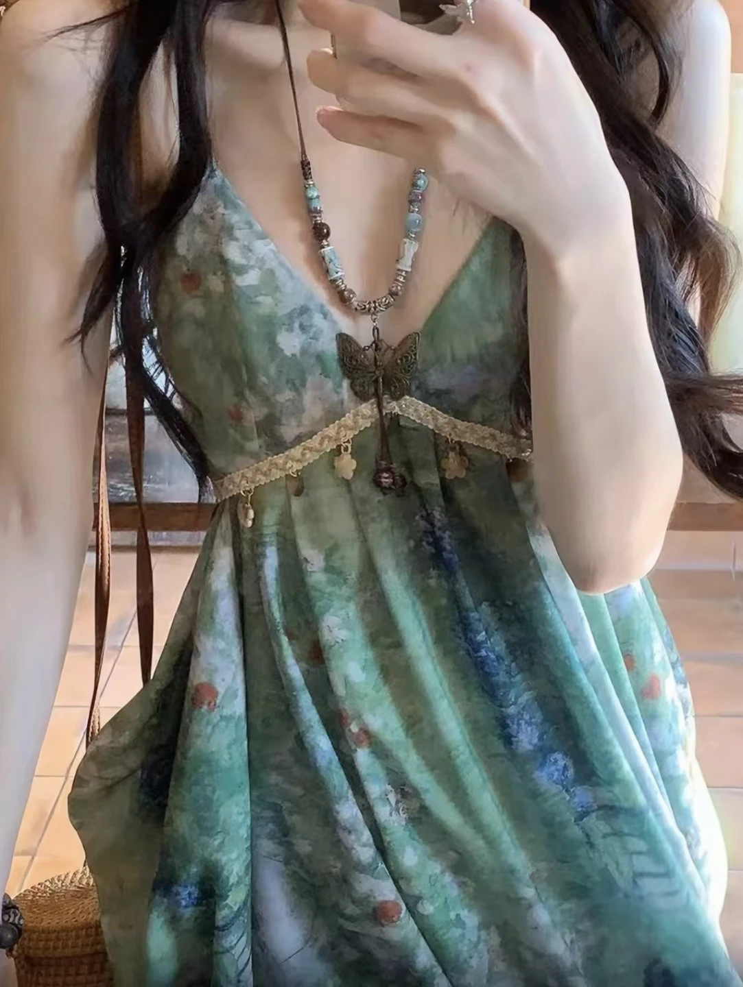 Green Watercolor Dress