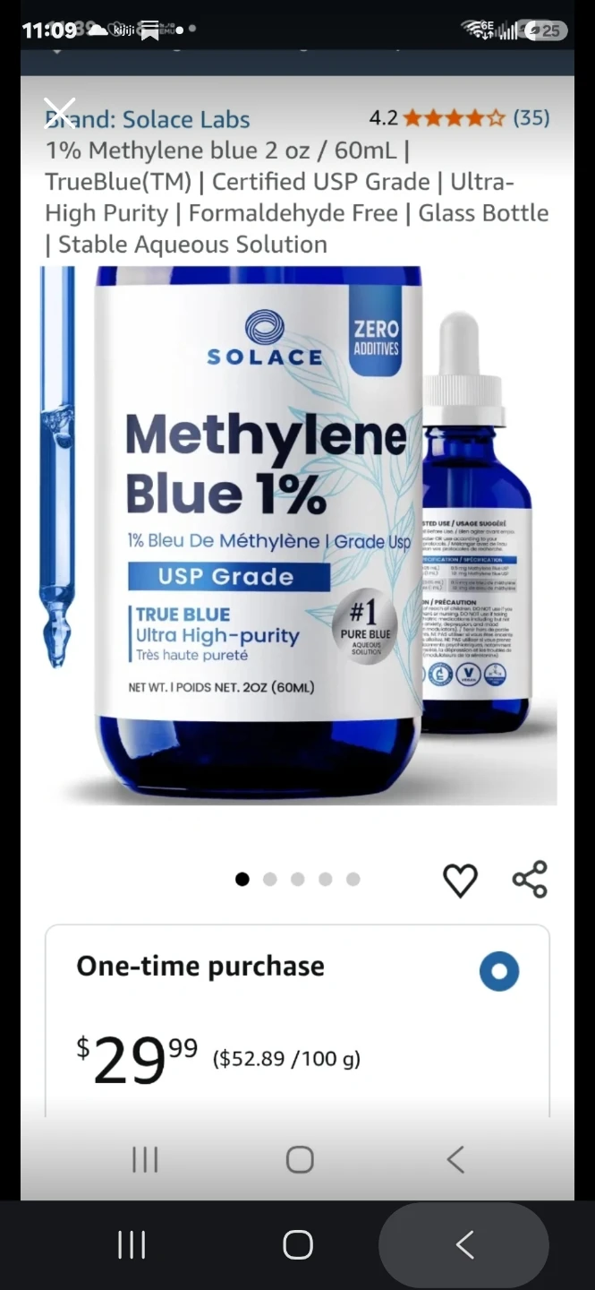 Solace Labs 1% Methylene Blue 2 oz Glass Bottle - photo 2