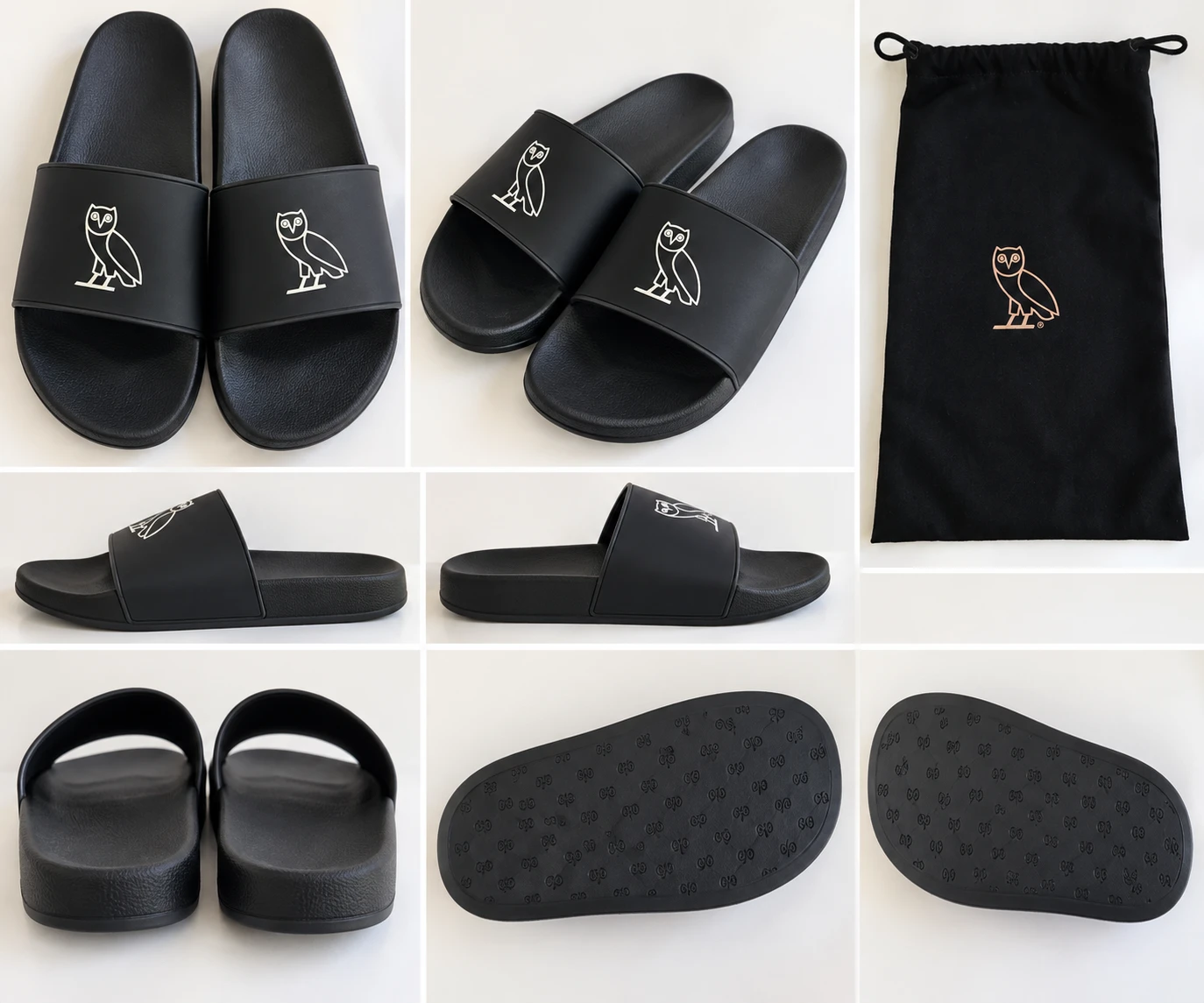 OVO OCTOBER’S VERY OWN BLACK OWL SLIDES – US 12 – WORN ONCE - photo 4