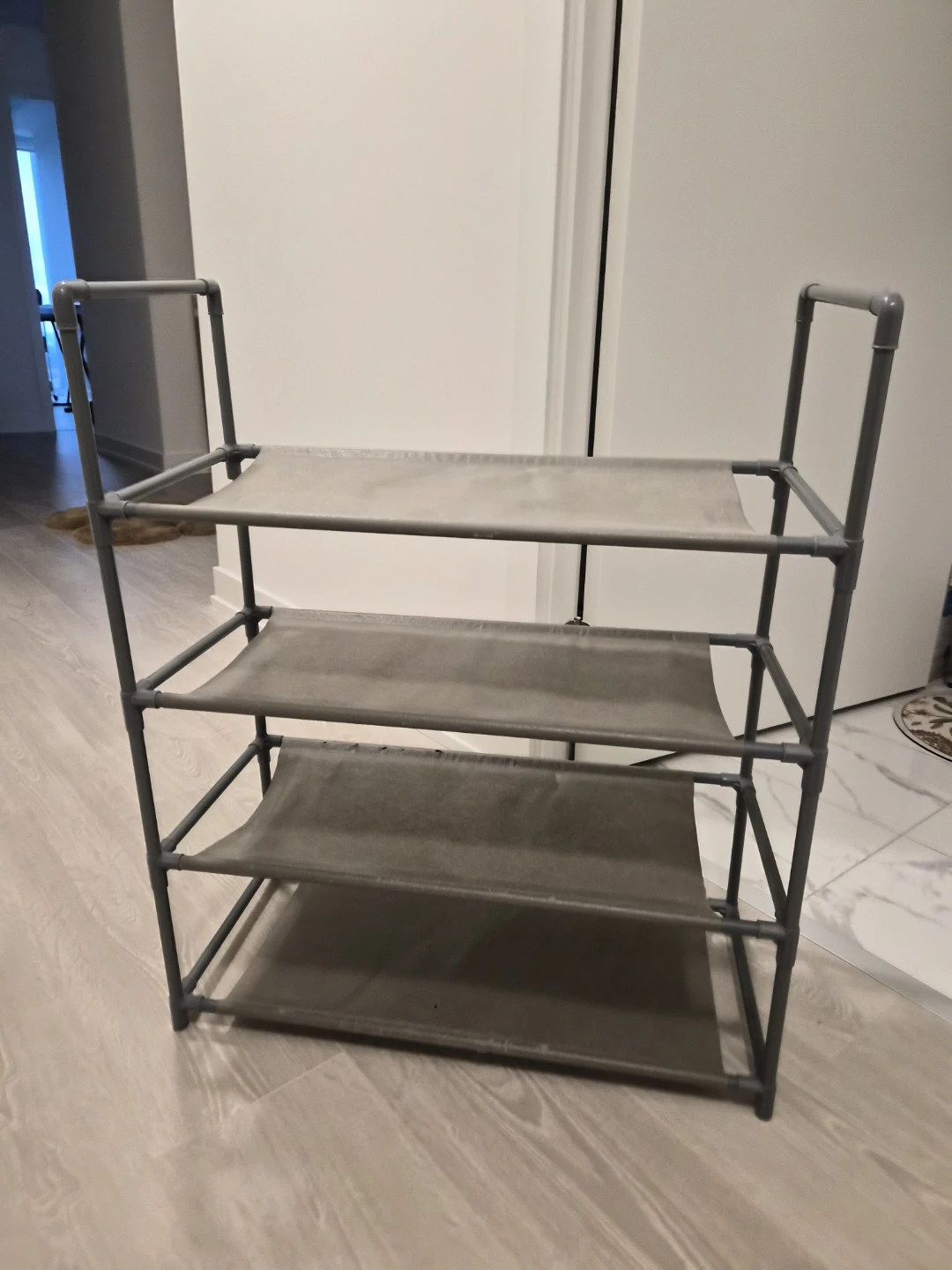 Four-Tier Grey Shoe Rack from Dollarama
