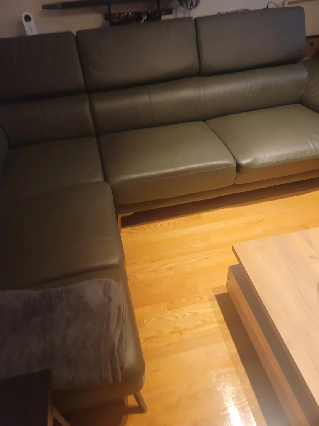 Olive Green Bonded Leather Sectional Sofa - photo 4