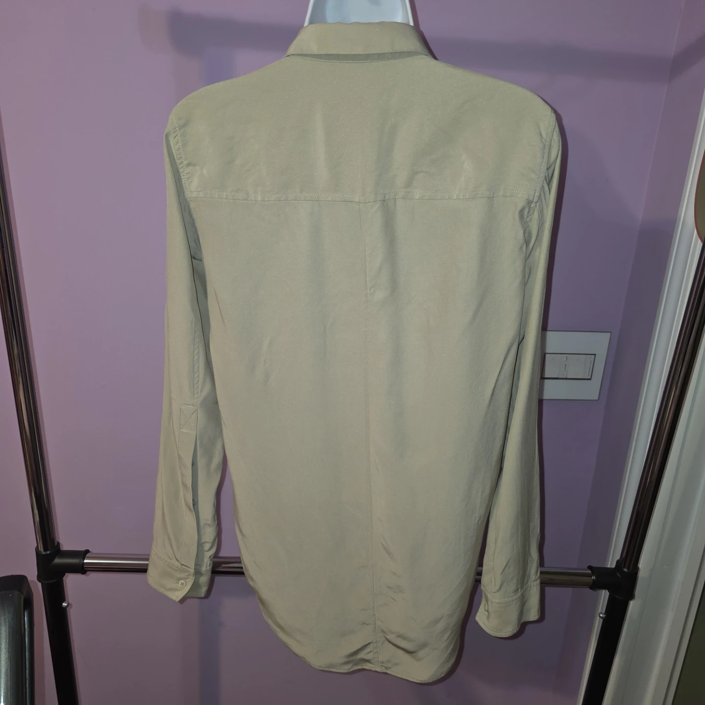 Helmut Lang Beige Silk Button-Down Shirt - photo 2