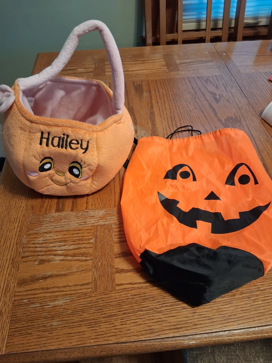 Hailey Personalized Pumpkin Basket and Bag