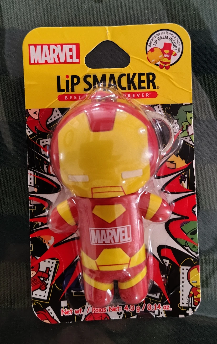New Marvel Iron Man Lip Smacker Lip Balm Keychain