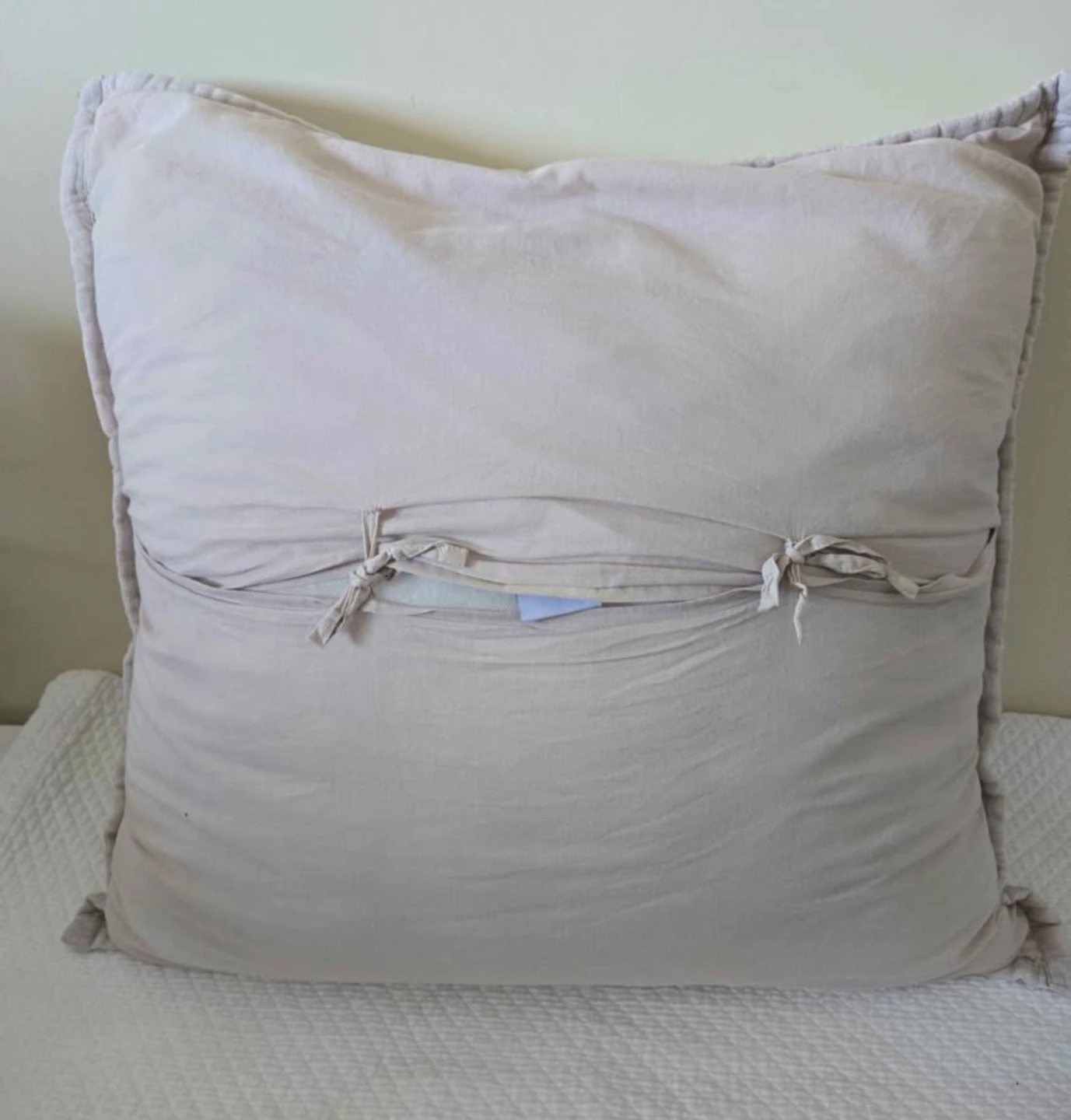 Quilted Beige Throw Pillow - photo 2