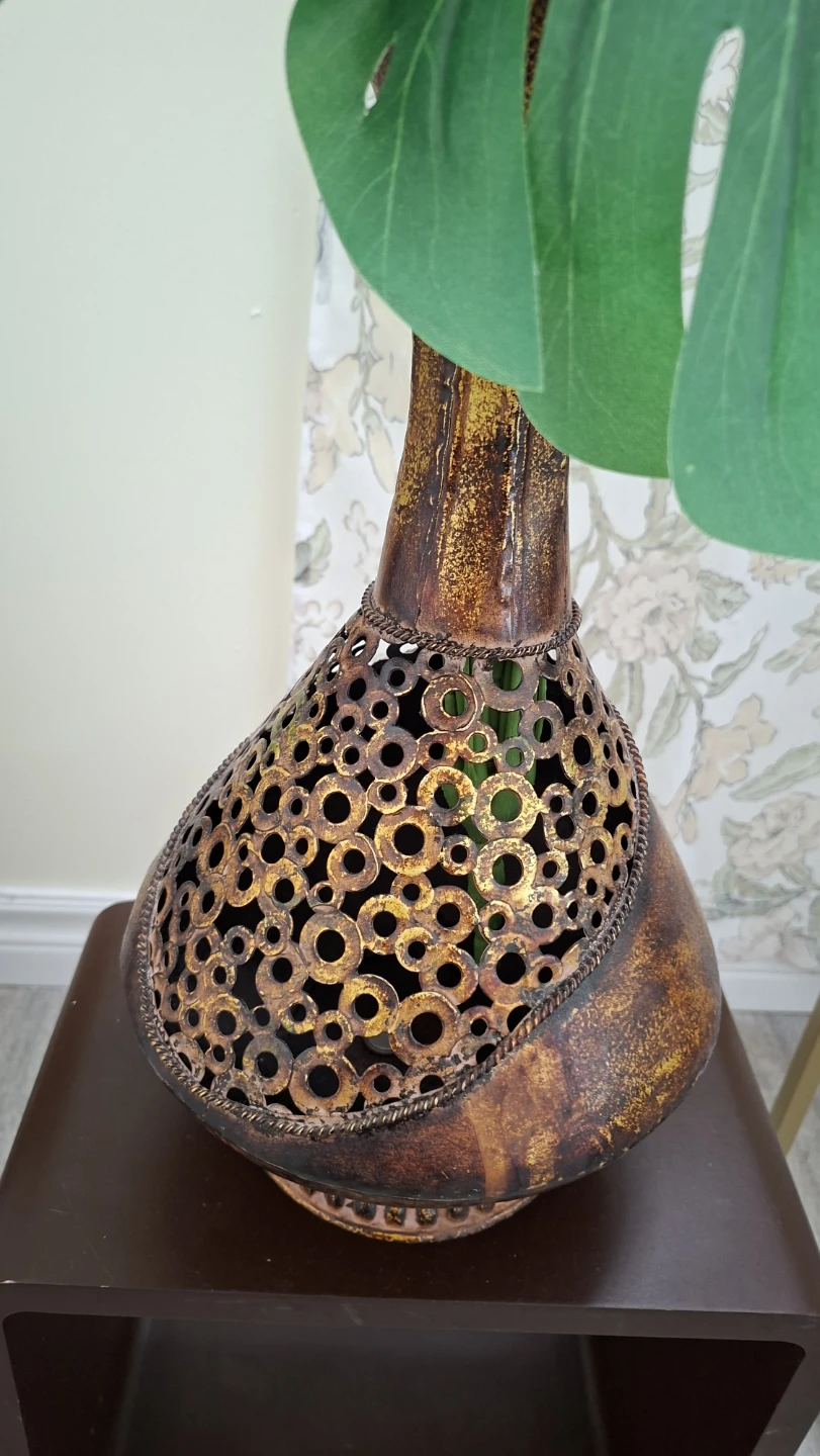 Artificial Monstera Plant in Vase& Cube Stand - photo 3