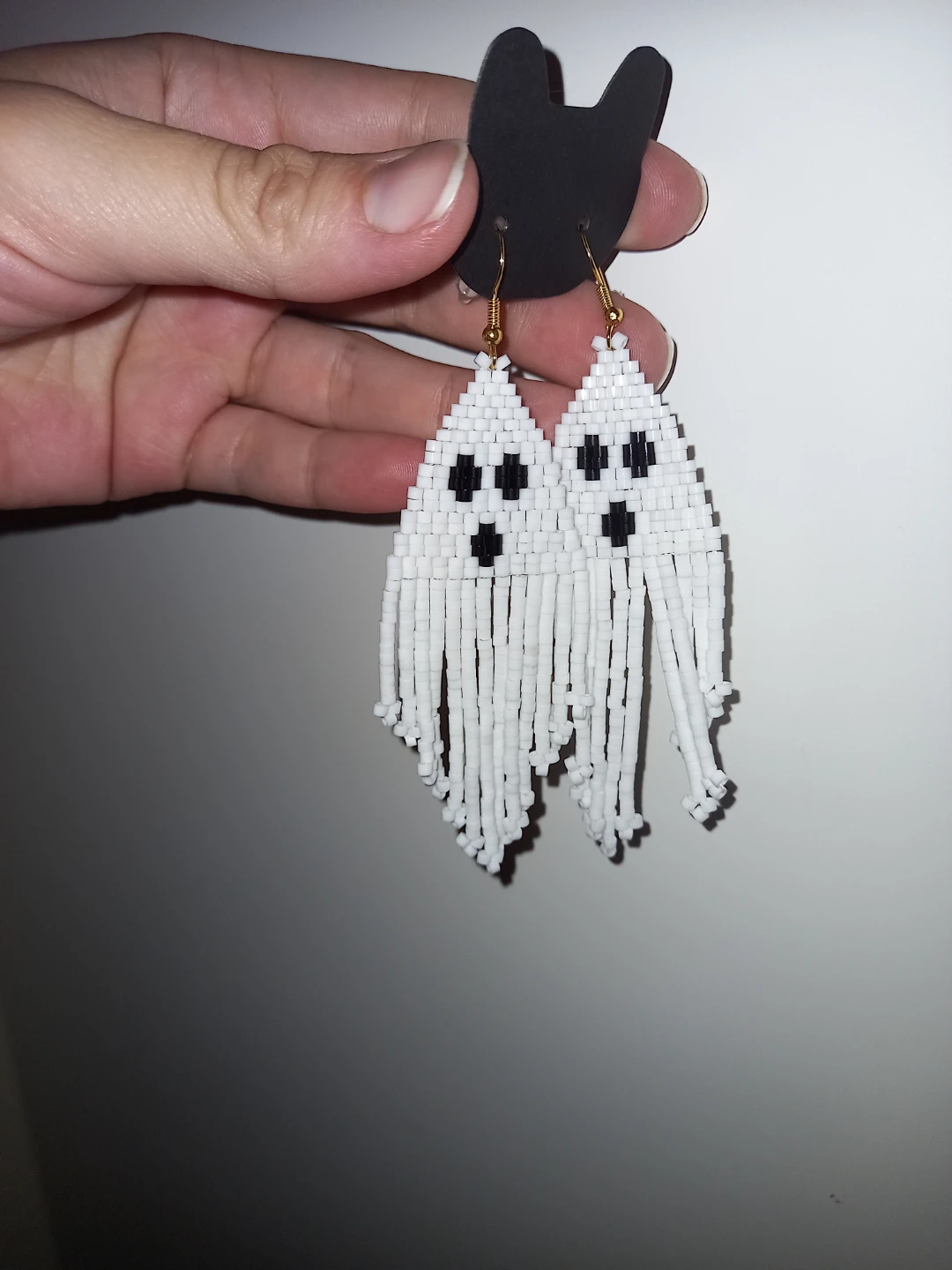 Ghost 👻 beaded fringe earrings - photo 3