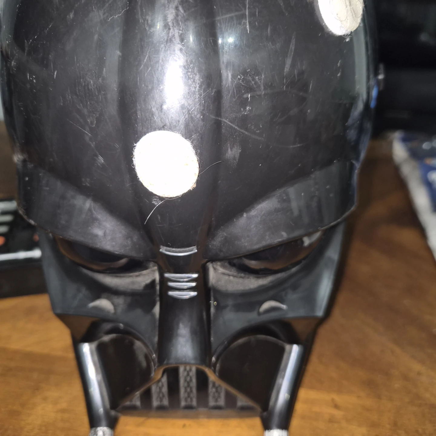 Darth vadar mask with voice control box.