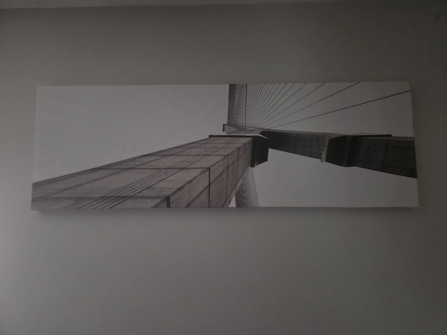 Black and white canvas bridge print