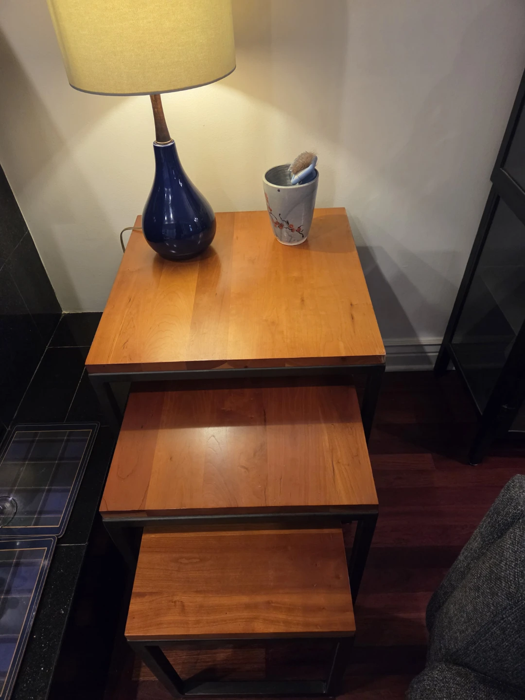 Nest of mahogany tables