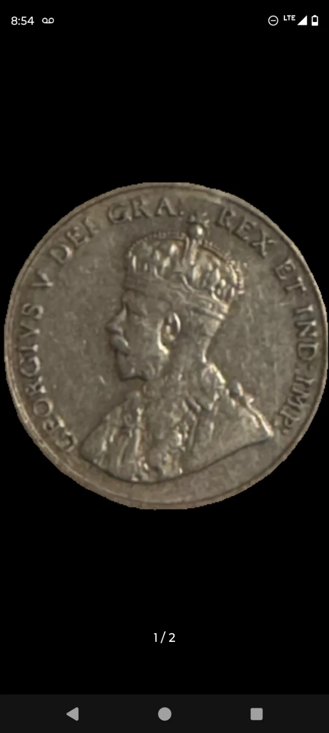 1925 Canadian Five Cents Coin