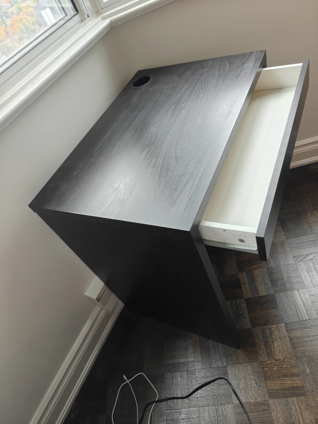 IKEA Black Computer Desk with Drawer - photo 4
