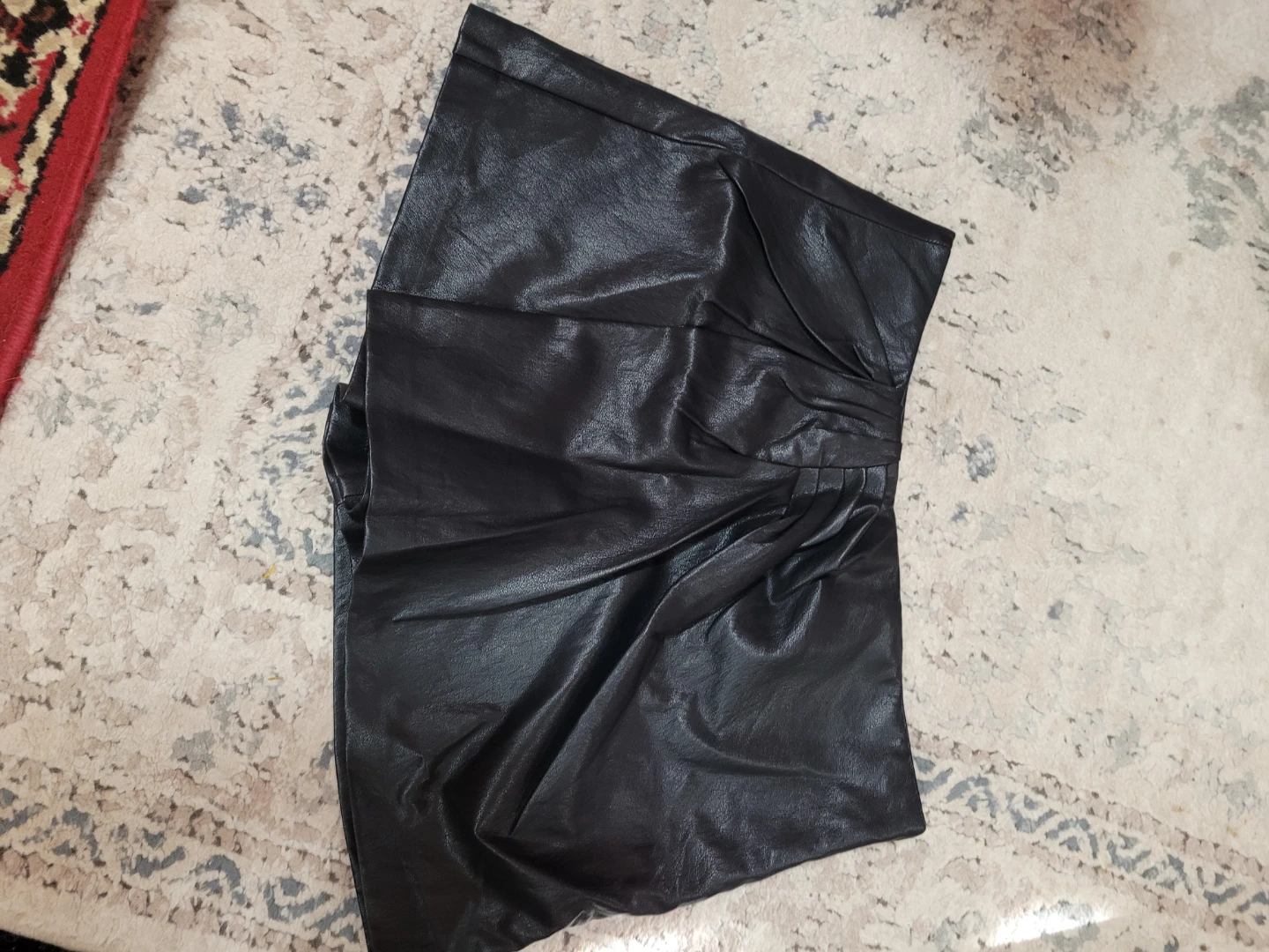 Zara Faux Leather Skirt - Black, Size XL