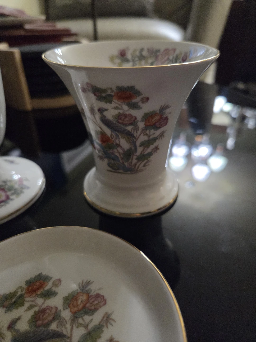 VINTAGE WEDGWOOD KUTANI CRANE  BONE CHINA SET - photo 2