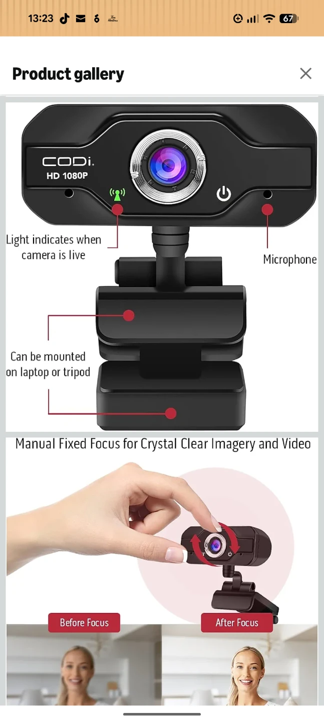 CODi Aquila HD 1080P Live Streaming Webcam - photo 4