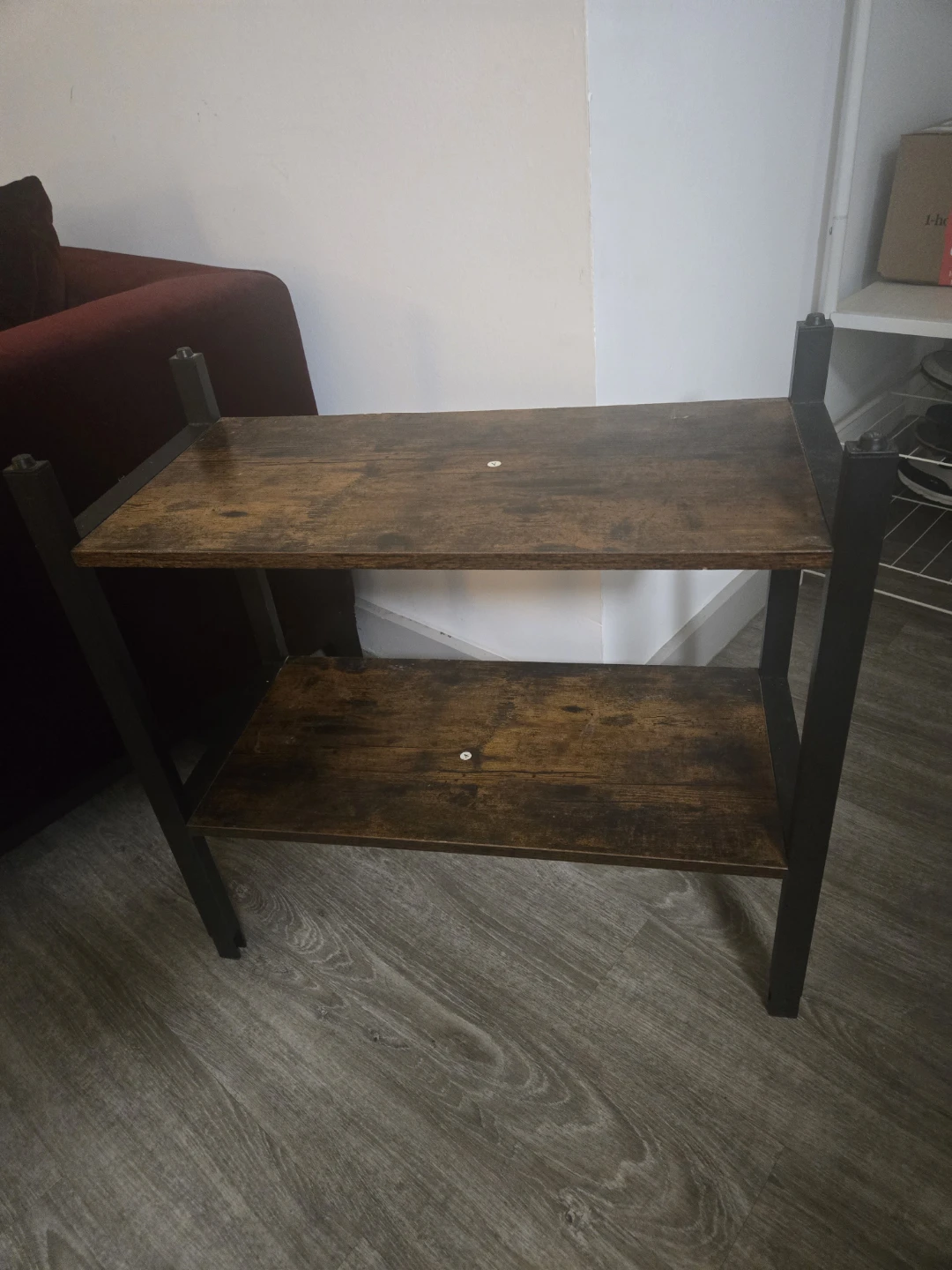 Rustic wooden Two-Tier Side Table