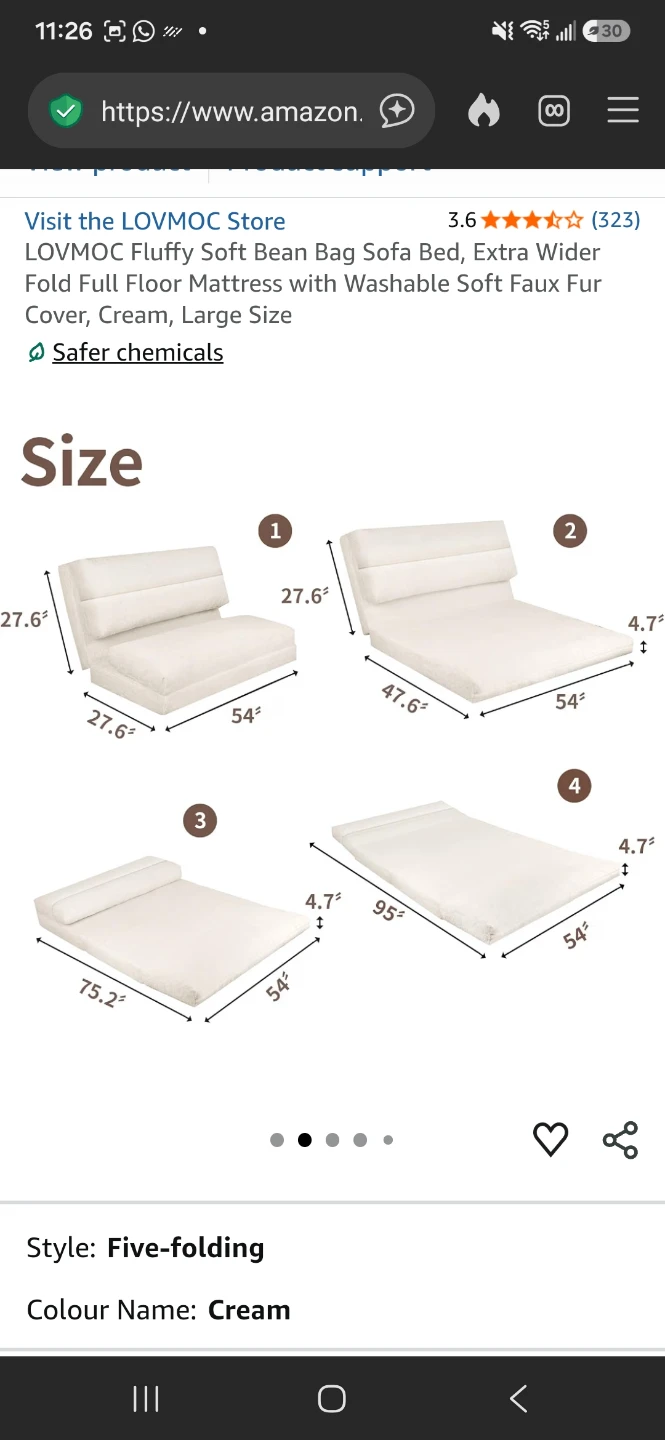 LOVMOC Pink Large Fluffy Sofa Bed - photo 4