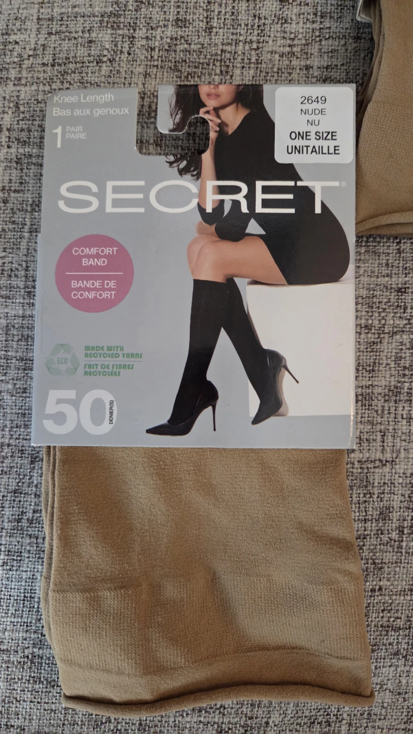 3 Pairs Secret Knee Length Socks - Nude - One Size - photo 2