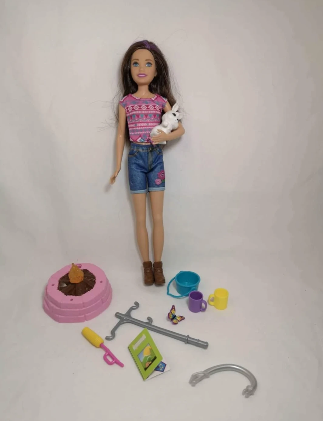 Barbie skipper doll with pet it takes two camping playset