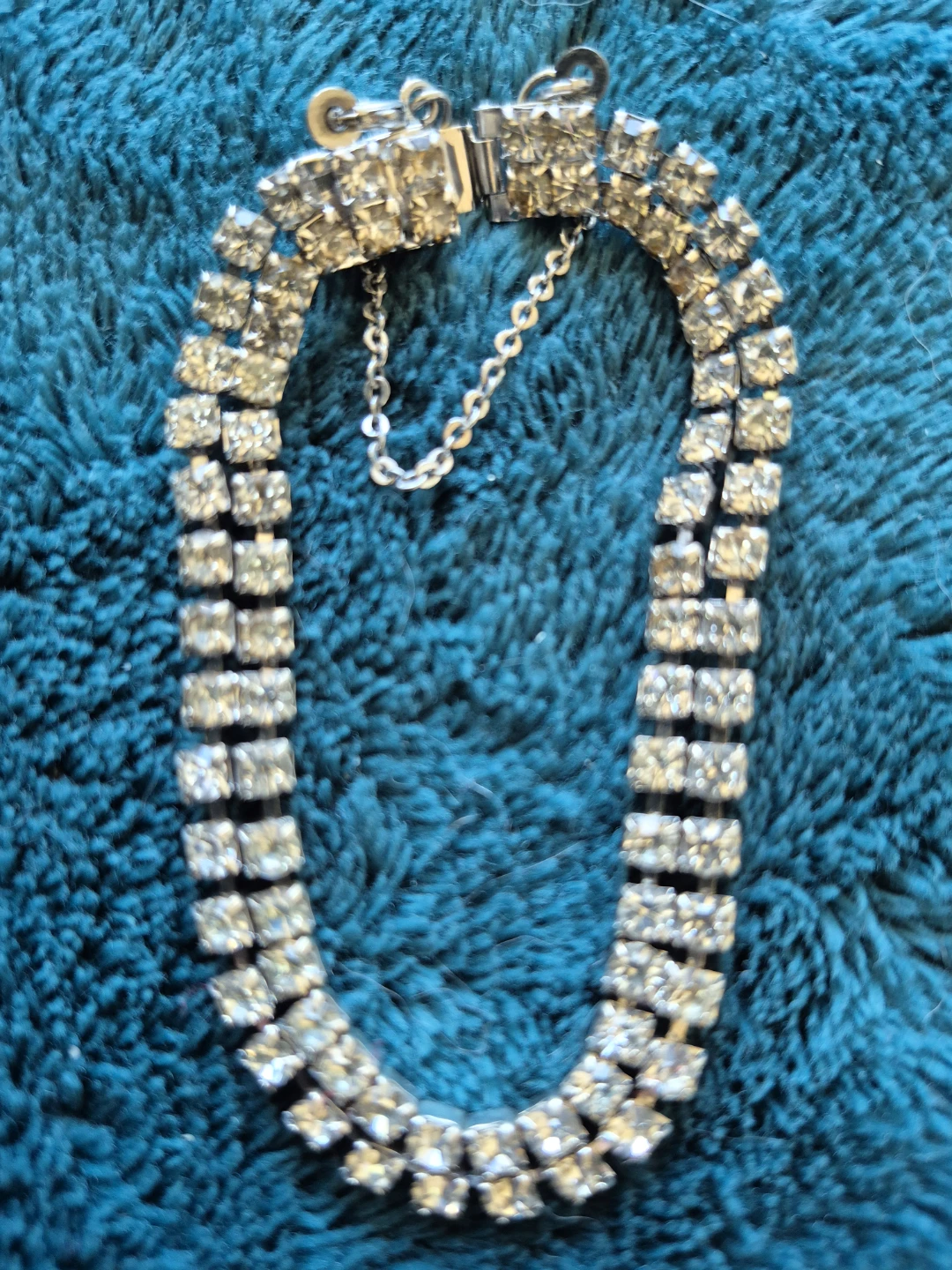 Double Row Rhinestone Tennis Bracelet