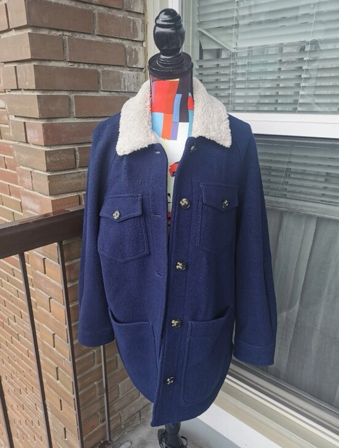 Wilfred Free Pacific Merino Wool Shirt Jacket - Navy M