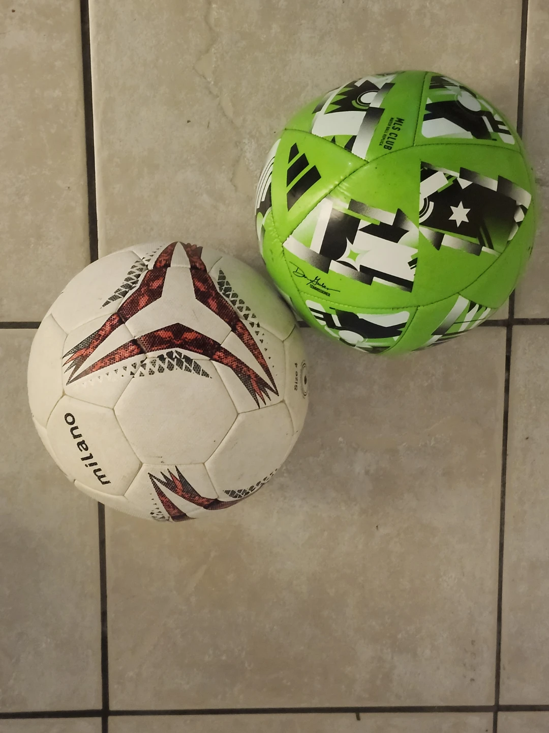 Set of two soccer balls