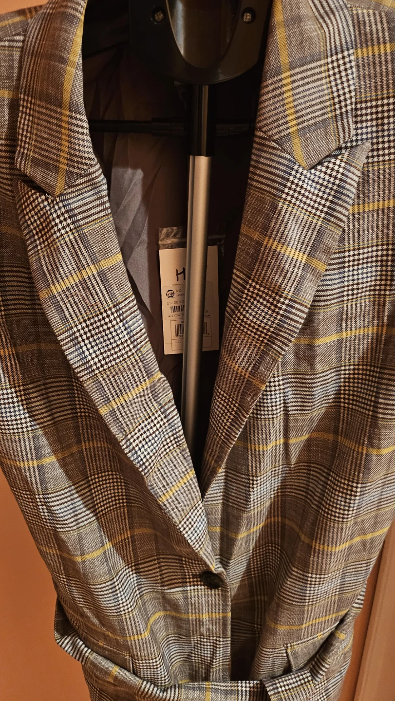 A New Day Plaid Belted Jacket