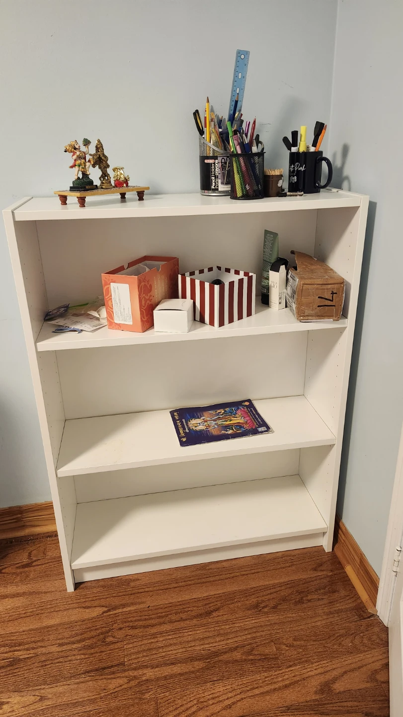 White 3-Shelf Bookcase - photo 2
