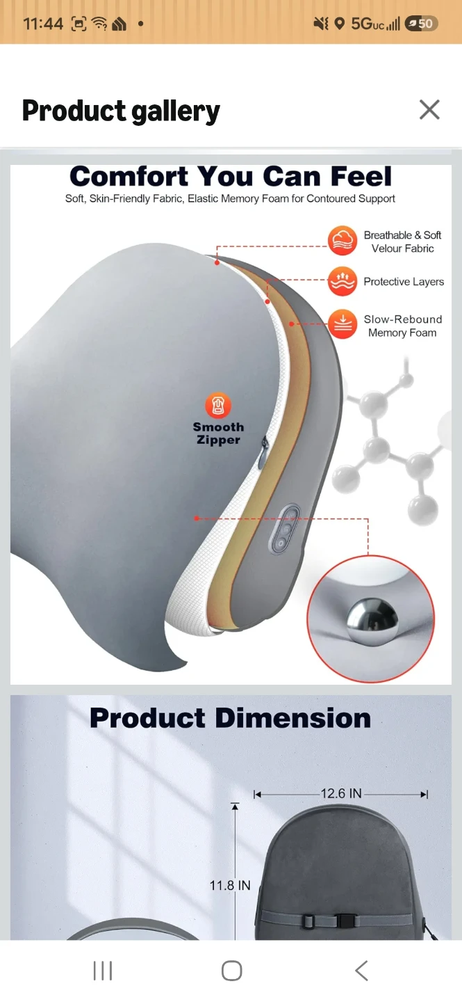 JZBRAIN Shiatsu Neck and Back Massager with Heat - photo 5