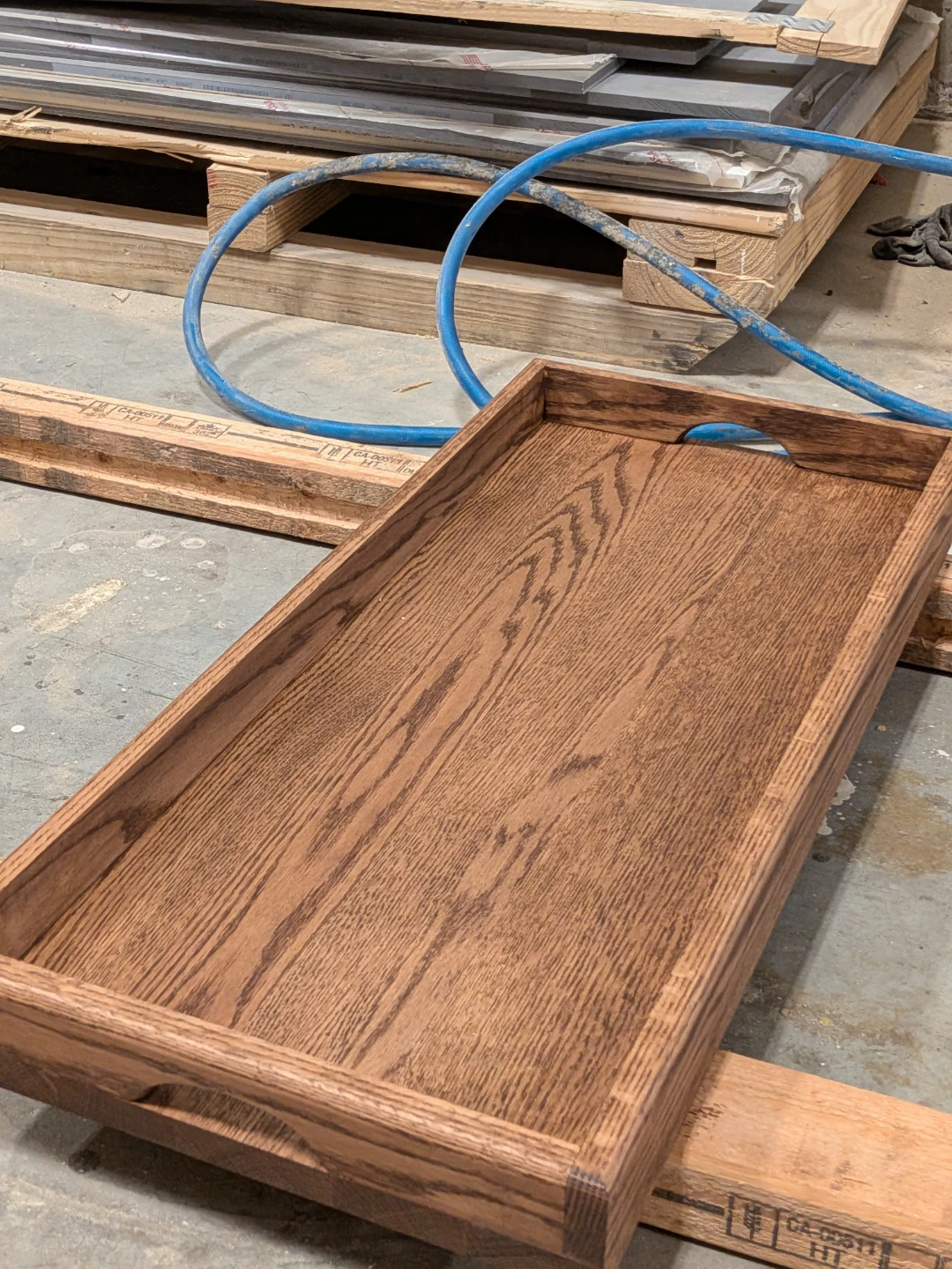 Handcrafted Stained Wood Serving Tray