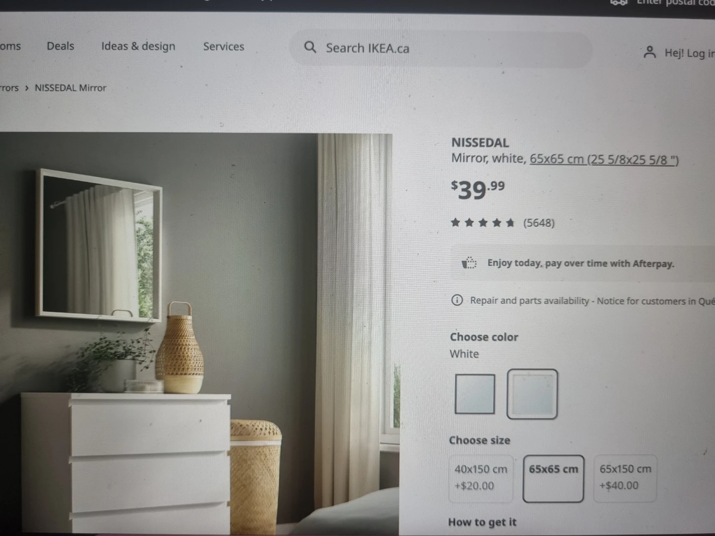 IKEA NISSEDAL Mirror White - photo 2