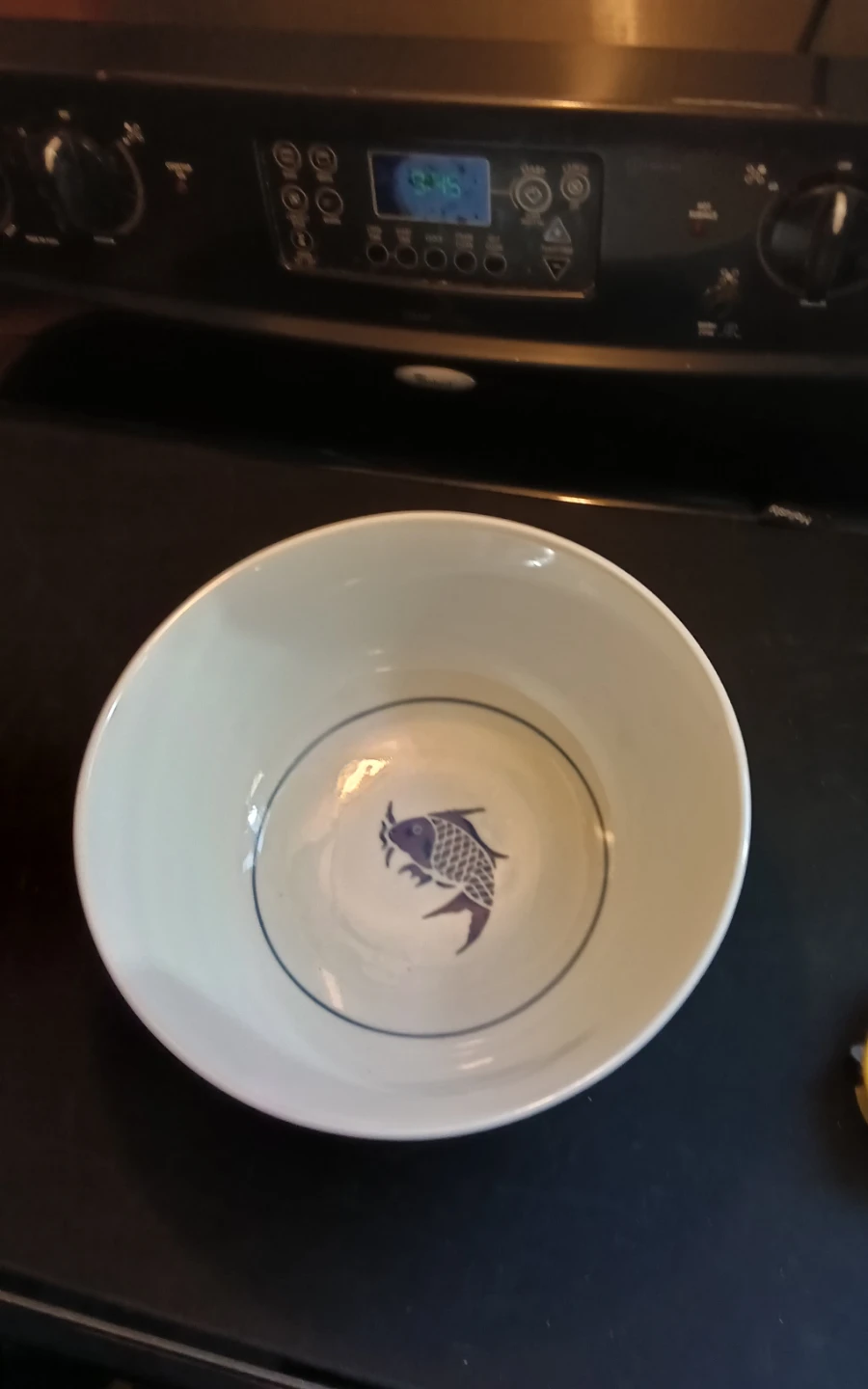 12" Chinese Blue & White Porcelain Koi Fish