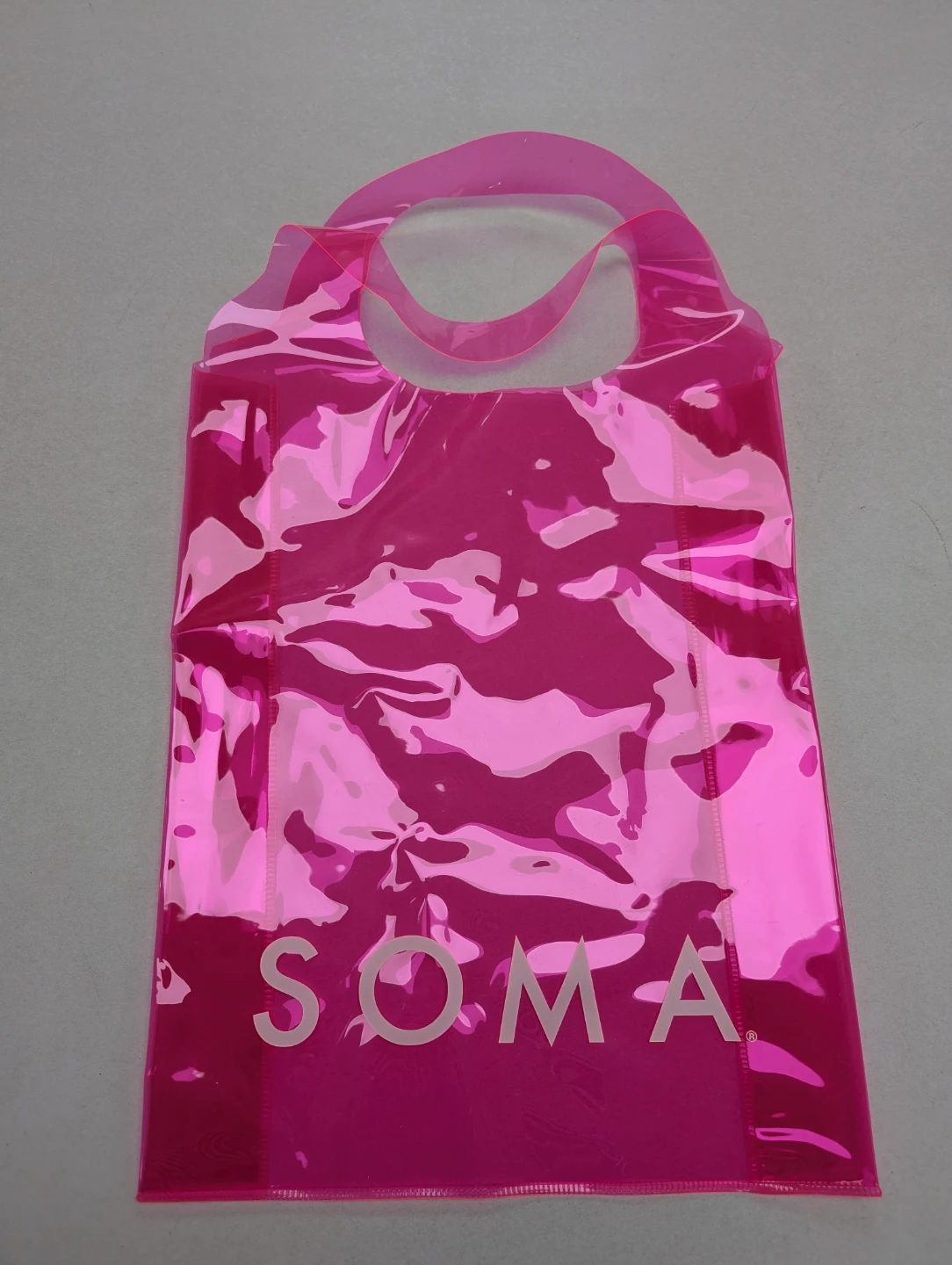 Soma Pink Transparent Shiny Tote Shopping Bag