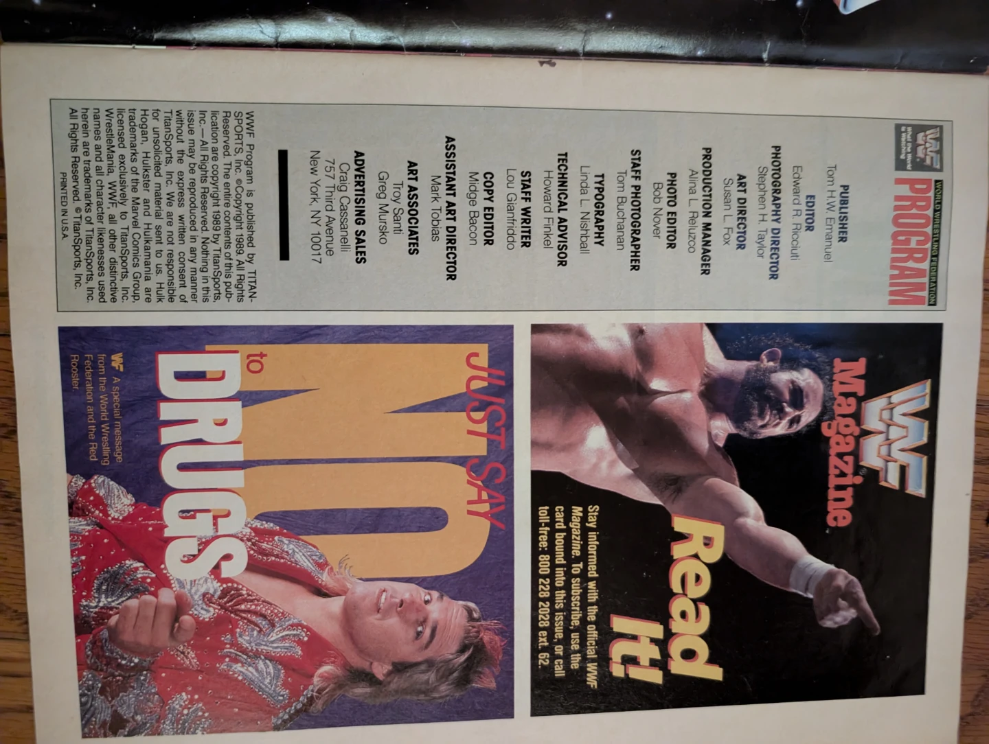 Vintage 1989 WWF Wrestling Program Magazine - photo 2