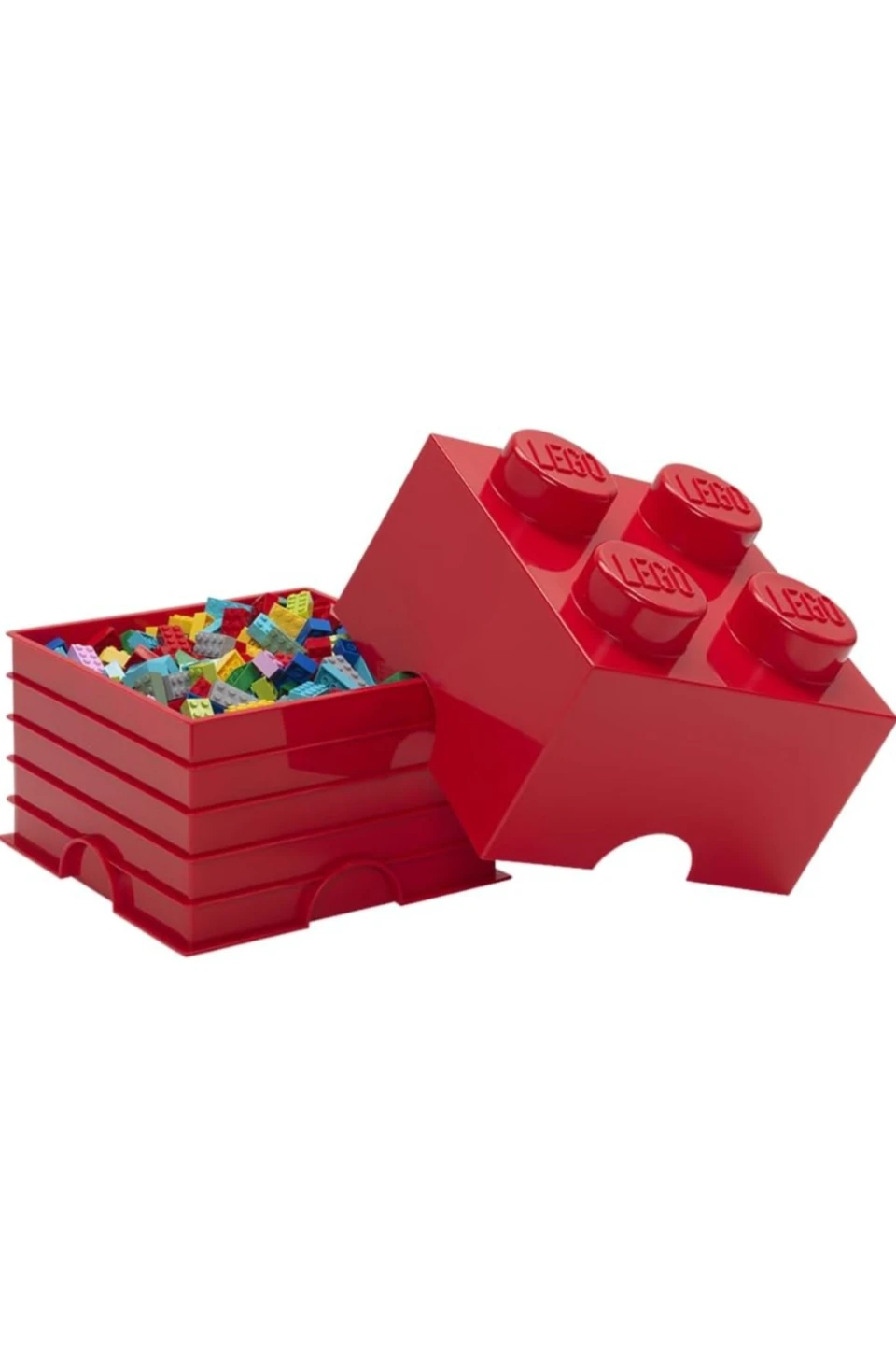 Red LEGO storage box